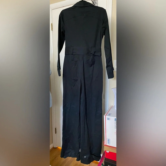 NWT LITA by Ciara Long Sleeve Wide Leg Stretch Cotton Trench Jumpsuit Size Small - Picture 4 of 13